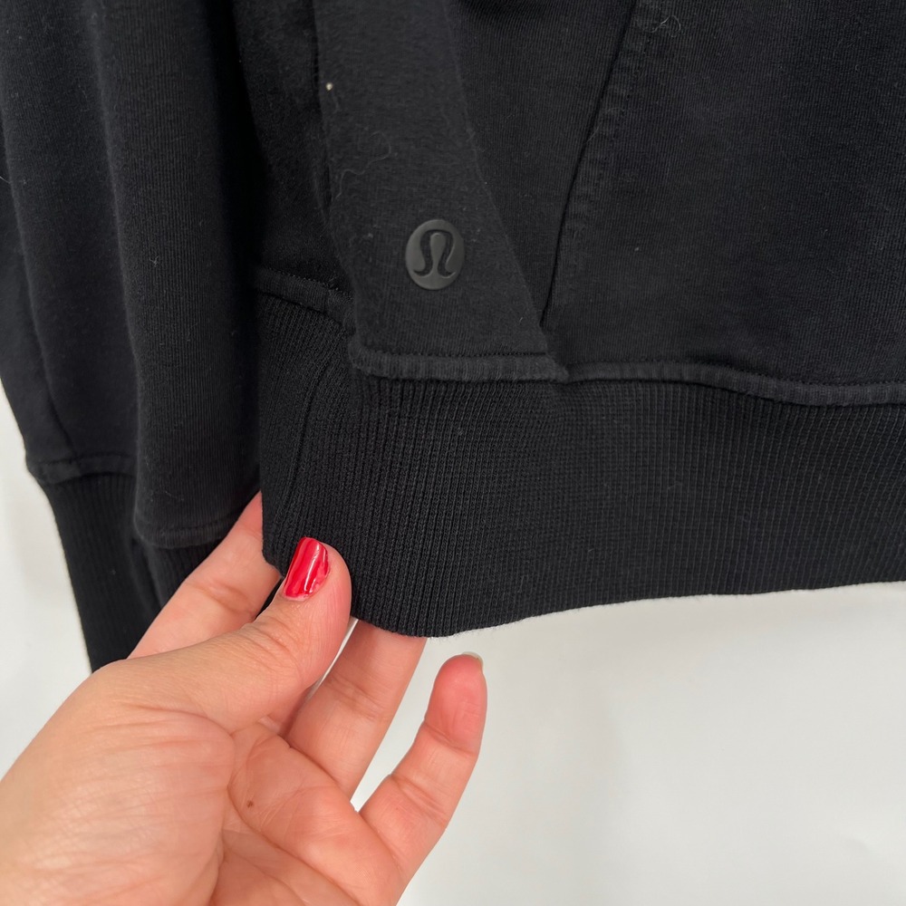 Lululemon Size 8 Scuba Pullover Hoodie Womens‎ Black Thumbholes Cotton Blend - Picture 5 of 8
